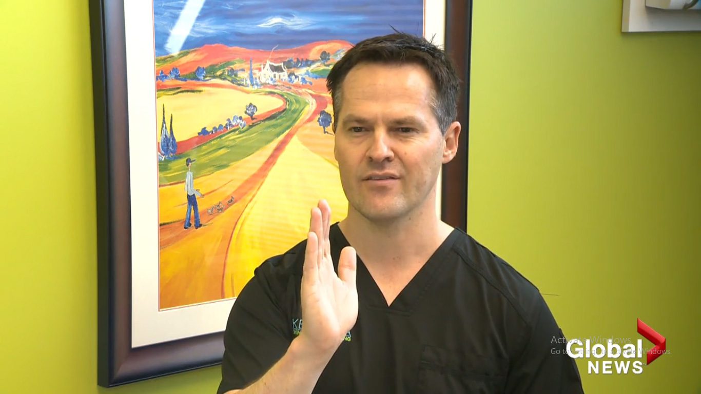 A clinician speaking during a Global News interview.